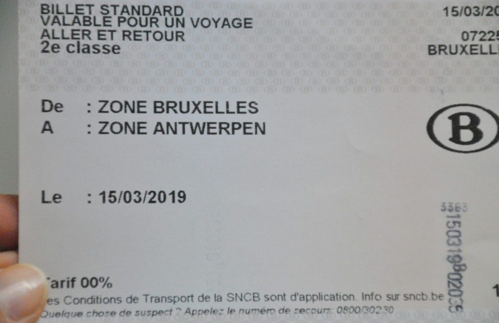 Billete de tren Bruselas-Amberes