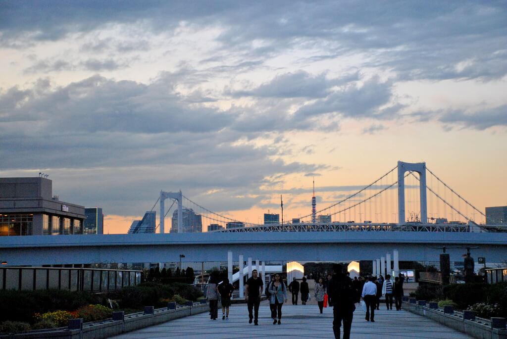 Atardecer en la isla de Odaiba