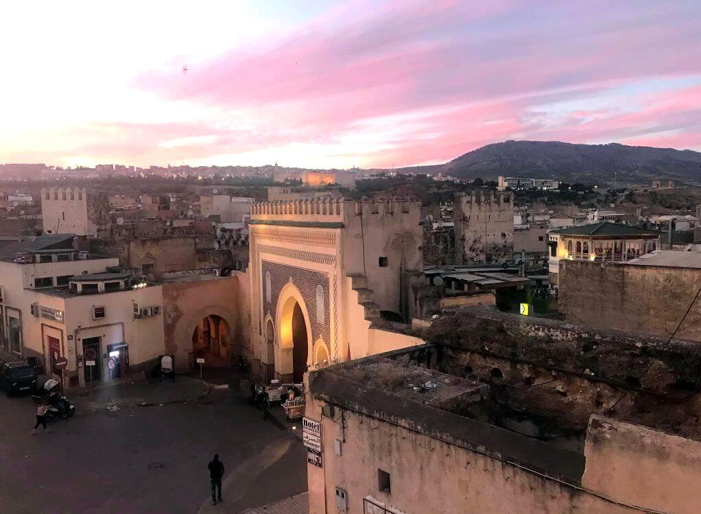 Bab Bou Jeloud desde la terraza del Nagham Café