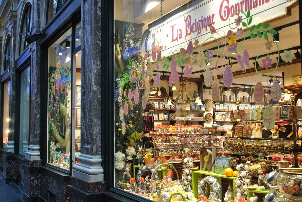 Tienda de chocolates en el interior de las Galerías Saint-Hubert