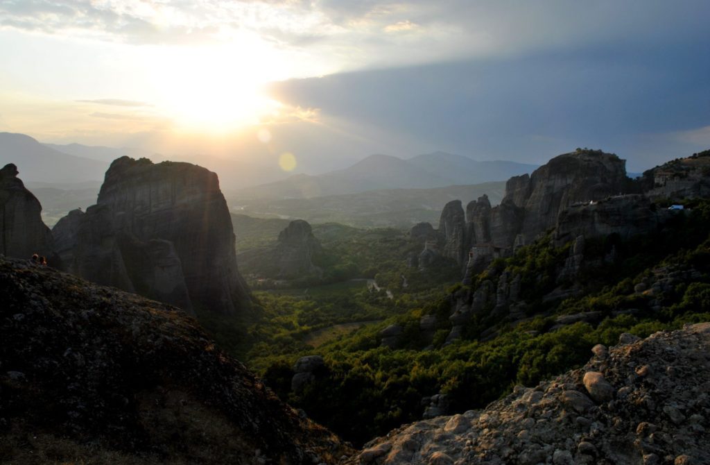 Atardecer en Meteora qué ver en Meteora