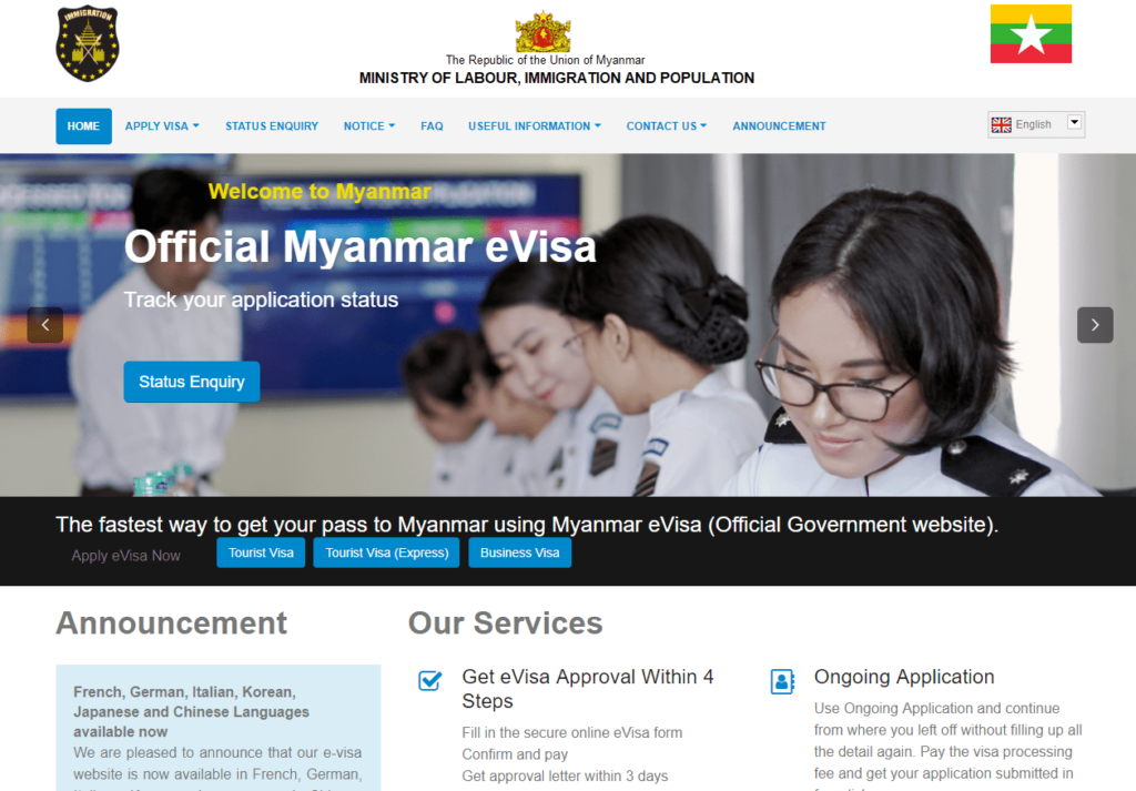 visado para Myanmar