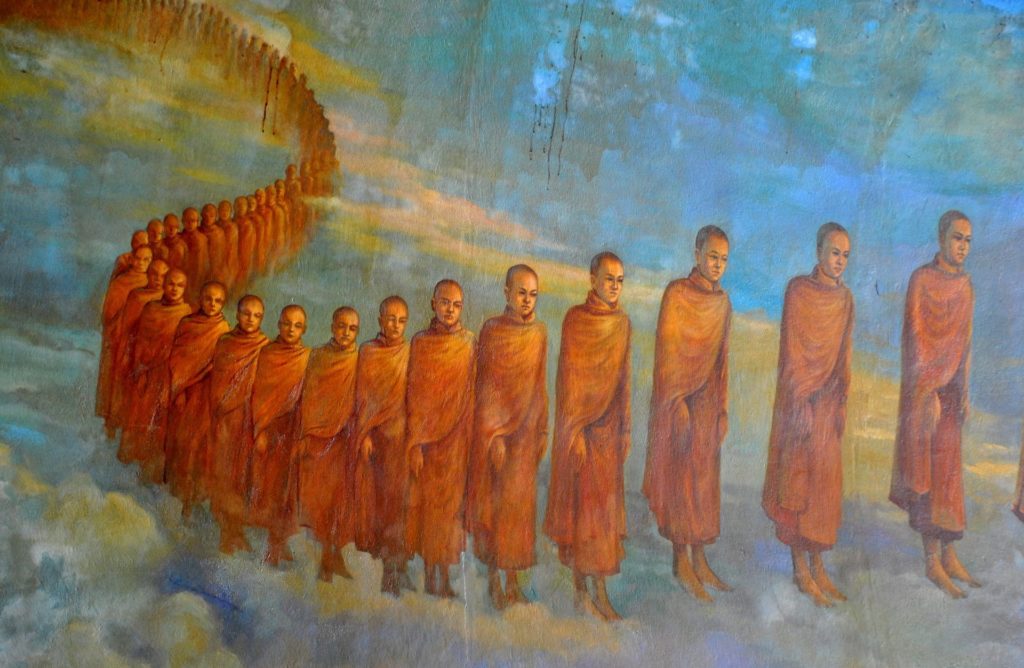 Mural en Maha Wizaya Pagoda