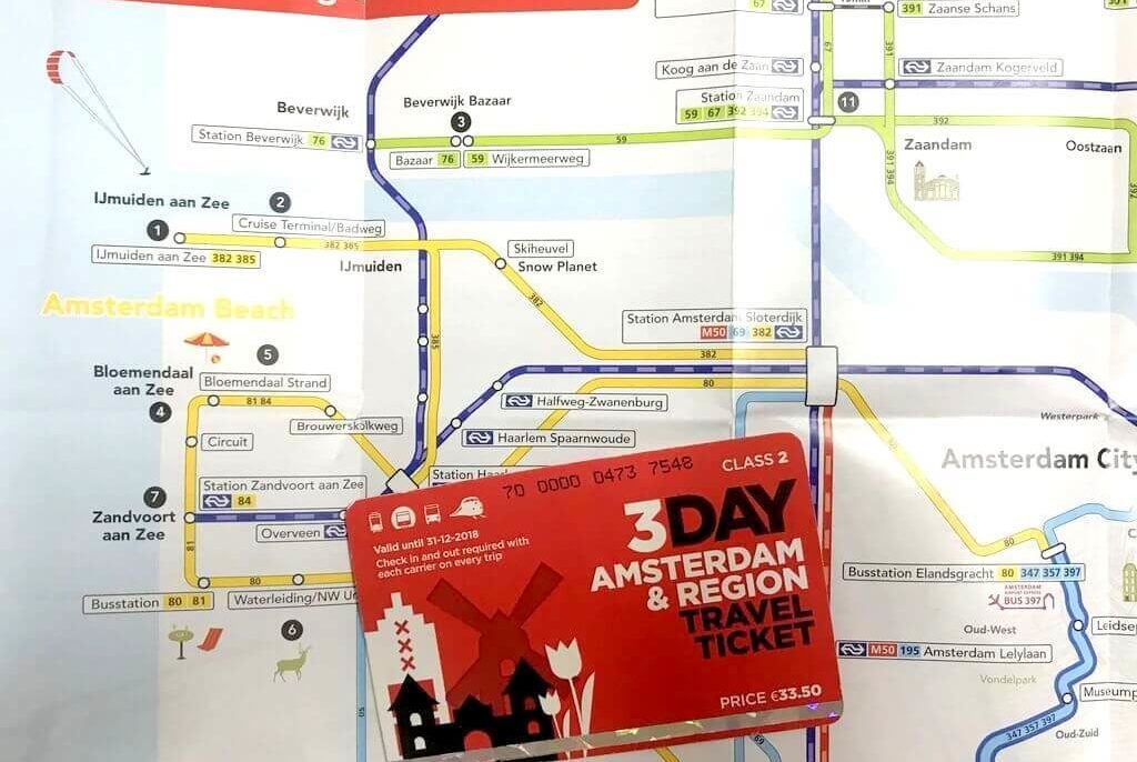 cómo usar la tarjeta Amsterdam travel Region Ticket