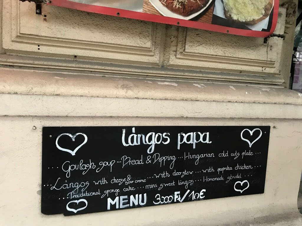 Langos papa, restaurante comida húngara budapest