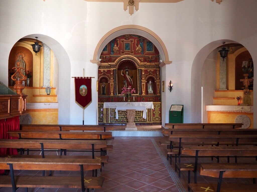 Imagen de San Sebastián dentro de la ermita