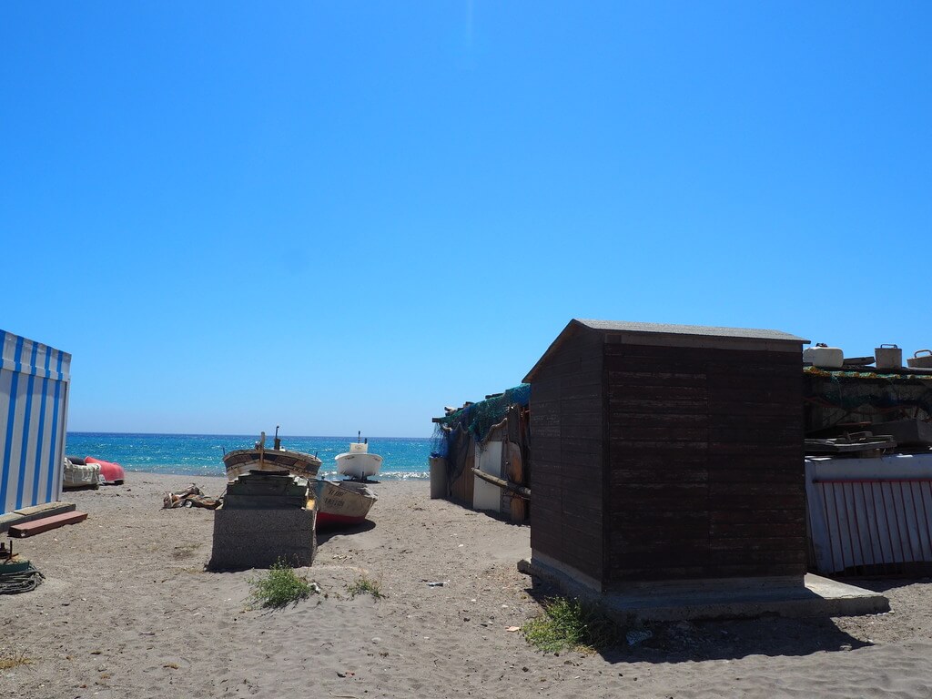 Barcos en la playa de Cabo de Gata