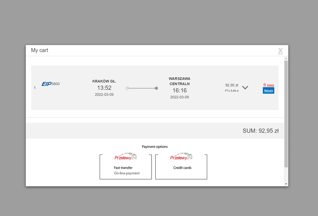 comprar billetes tren para Polonia