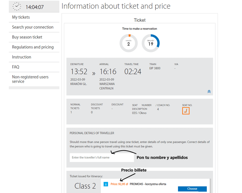 comprar billetes tren Polonia